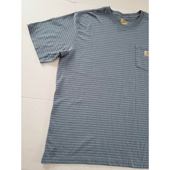 Carhartt Shirt Mens 2XL Gray Striped Original Fit Pocket Tee Short Sleeve - Picture 4 of 11